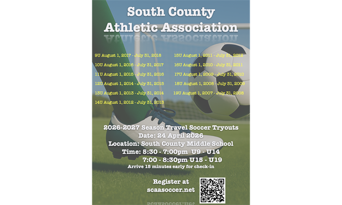 TRAVEL TRYOUT FOR 2026/2027 SEASON!!! APRIL 24TH